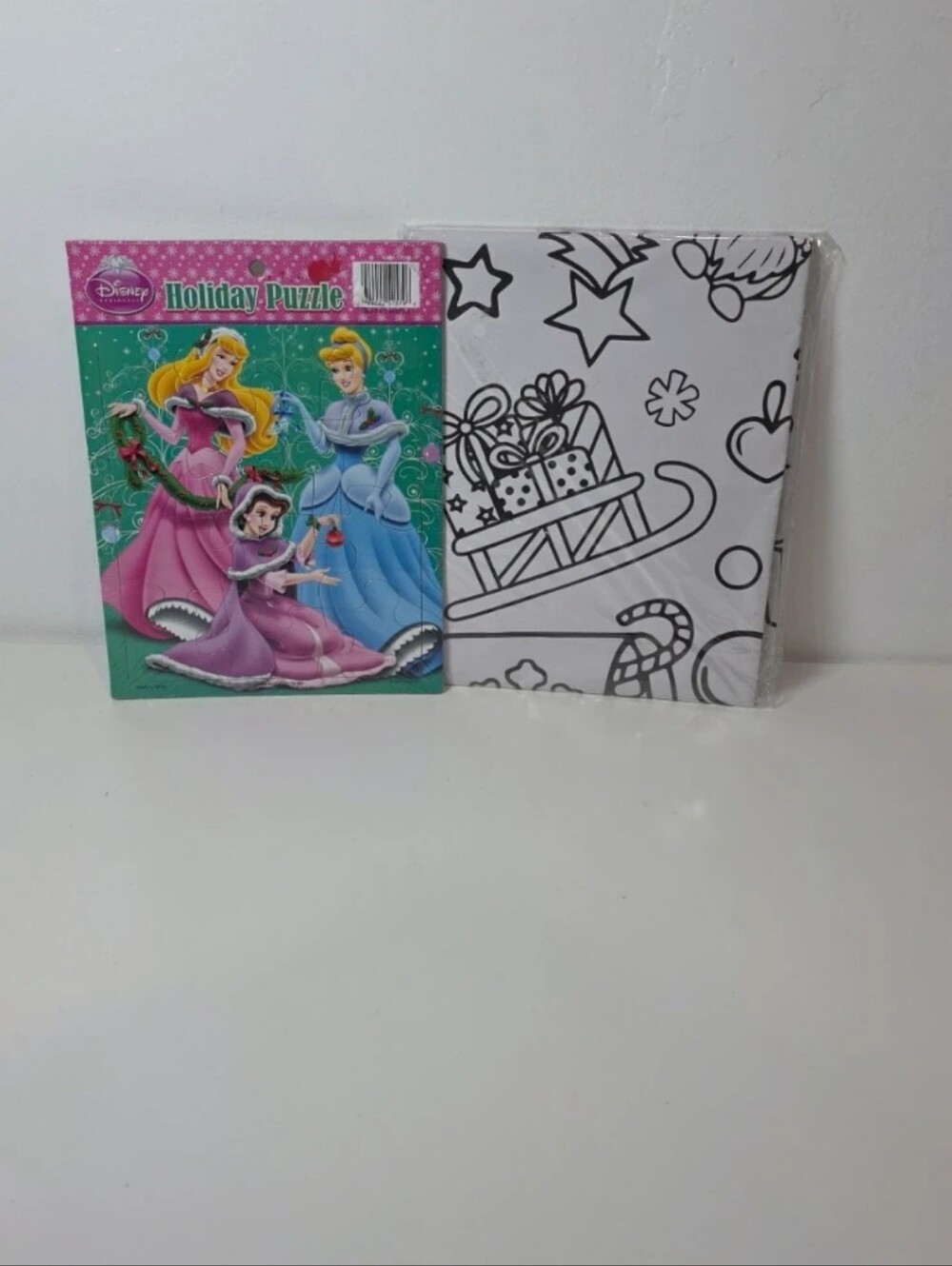 Disney Princess Christmas Tray Puzzle And Jumbo Coloring Page